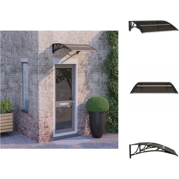 Vidaxl Tettoia Per Porte Nera 80X80 Cm In Policarbonato - Tende Da Sole-image