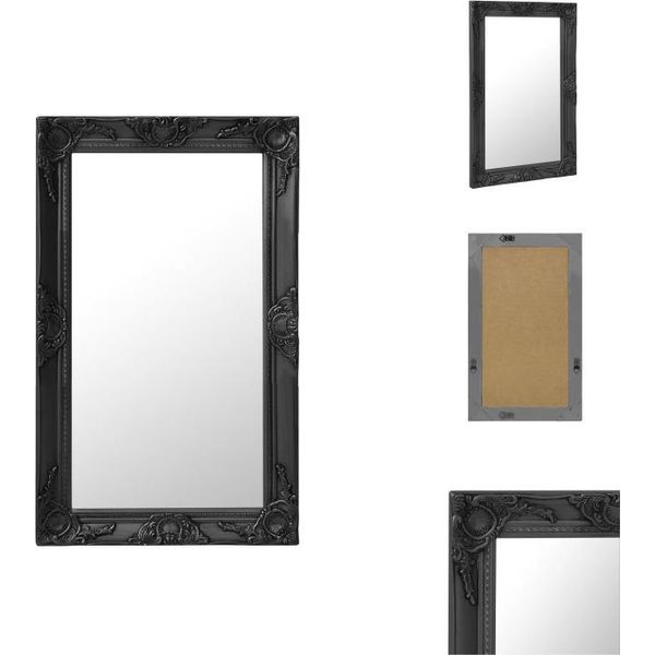 Vidaxl Specchio Da Parete In Stile Barocco 50X80 Cm Nero - Specchio-image