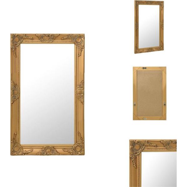 Vidaxl Specchio Da Parete In Stile Barocco 50 X 80 Cm Golden - Specchio-image