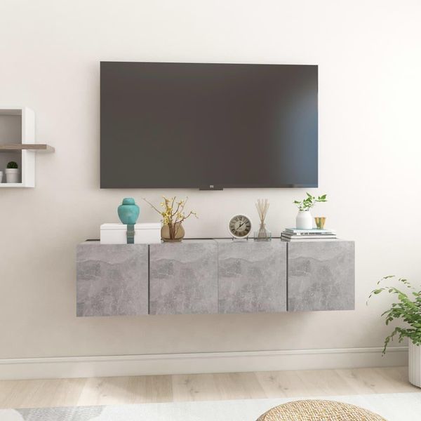 Maison Exclusive - 2 Pensili Tv Grigio Cemento 60X30X30 Cm-image
