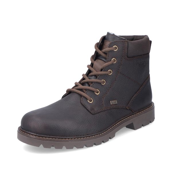 Rieker Uomo Stivaletto Stringato In Pelle Con Cerniera 38842, Misura:43 Eu, Colore:Marrone-image