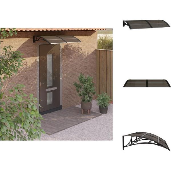 Vidaxl Tettoia Per Porte Nera 150X80 Cm In Policarbonato - Tende Da Sole-image