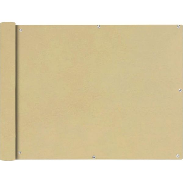 The Living Store Copertura Per Balcone In Tessuto Oxford 90X400 Cm Beige-image