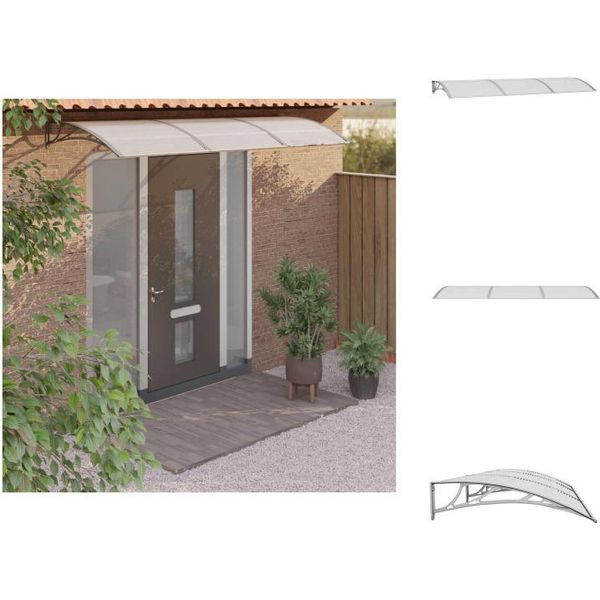 Vidaxl Tettoia Per Porte Grigio 300X100 Cm In Policarbonato - Tende Da Sole-image