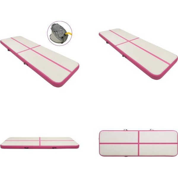 Vidaxl Tappetino Da Ginnastica Gonfiabile Con Pompa 400X100X15 Cm Pvc Rosa - Tappetino Da Ginnastica - Tappetino Da Ginnastica - Tappetino Da Ginnastica Yoga - Tappetino Da Ginnastica Yoga-image