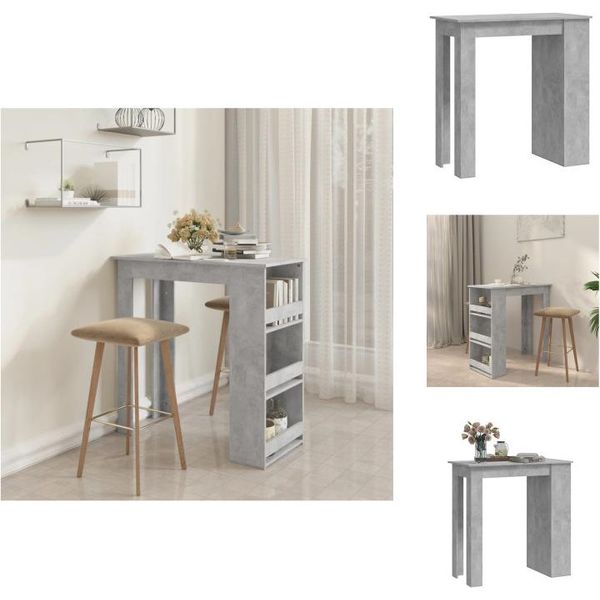 Vidaxl Tavolo Da Bar Con Ripiano In Cemento Grigio 102X50X103,5 Cm - Tavoli Da Pranzo-image