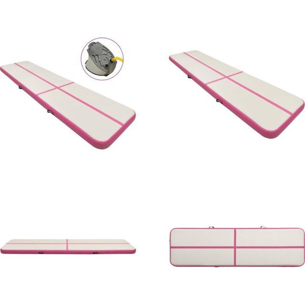 Vidaxl Tappetino Da Ginnastica Gonfiabile Con Pompa 800X100X15 Cm Pvc Rosa - Tappetino Da Ginnastica - Tappetino Da Ginnastica - Tappetino Da Ginnastica Yoga - Tappetino Da Ginnastica Yoga-image