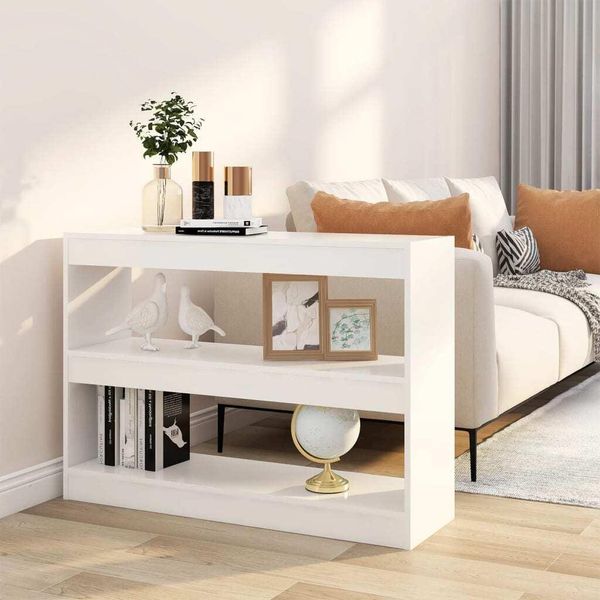 The Living Store Libreria/Divisorio Bianco 100X30X72 Cm-image