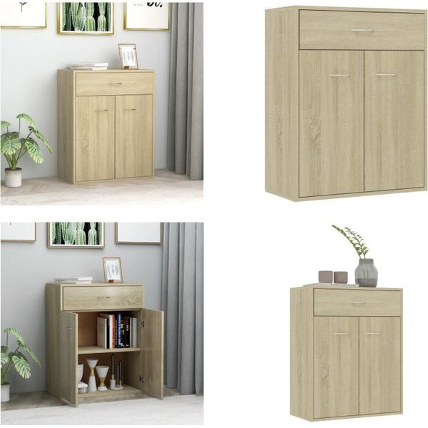 Vidaxl Credenza In Rovere Sonoma 60X30X75 Cm In Legno - Credenza - Credenze - Armadio Laterale - Armadi Laterali-image