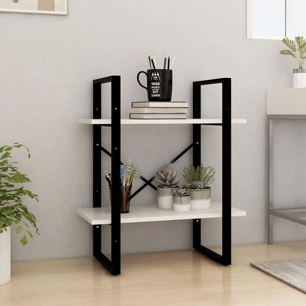 Vidaxl Libreria 2 Scomparti Bianca 60X30X70 Cm In Legno Di Pino Massiccio - Libreria - Librerie - Librerie - Librerie-image