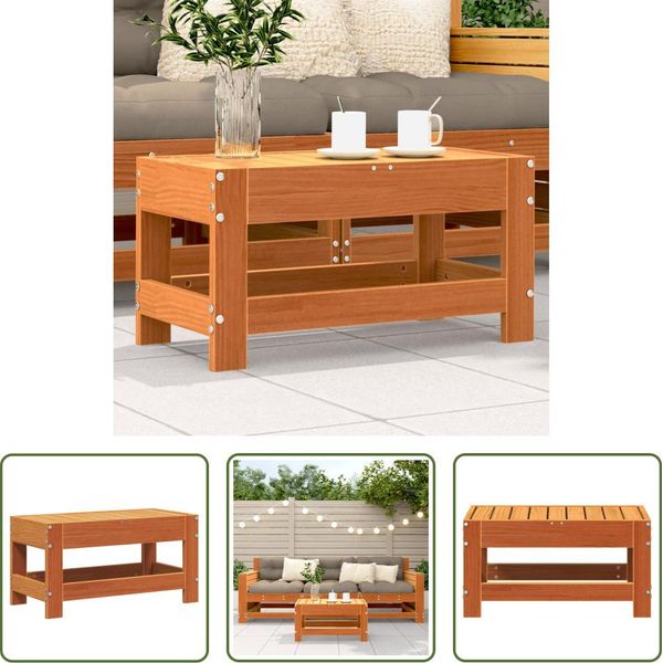 The Living Store Sgabello Da Giardino Marrone Cera 62X30X32 Cm Legno Massello Di Pino-image