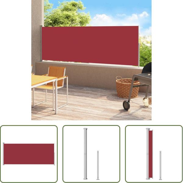 The Living Store Tenda Laterale Estensibile 220X500 Cm Rosso-image