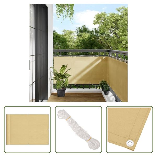 The Living Store Schermo Da Balcone Colori Sabbia 75X700 Cm 100 % Poliestere-Oxford-image