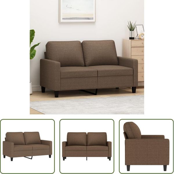 The Living Store Divano 2 Posti Marrone 120 Cm In Tessuto-image