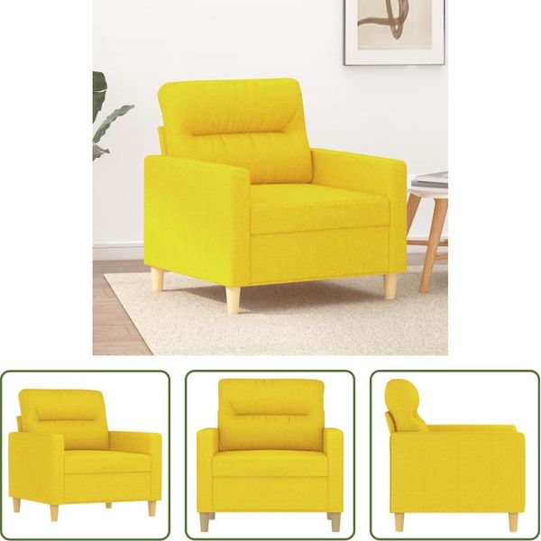 The Living Store Divano Poltrona Giallo Chiaro 60 Cm Tessuto-image