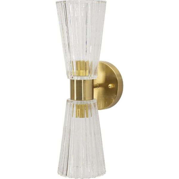 Lampada Da Parete Prague Oro Trasparente 11X16X40 Cm 2Xe14-image