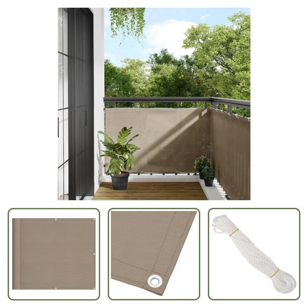 The Living Store Protezione Per Balcone Color Tortora 90X700 Cm 100% Poliestere Oxford-image
