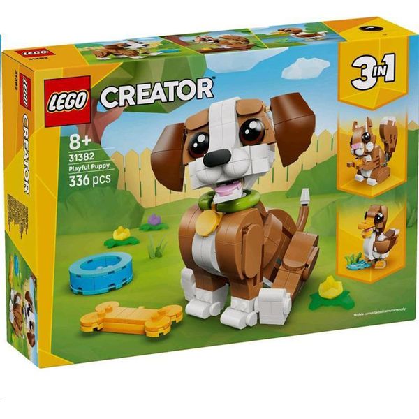 Lego Creator Set 3 In 1 Animali Carini: Cucciolo Giocoso - Giocattolo Per Cani E Set Di Costruzioni Lego Per Cani - Giocattolo Da Costruzione Con Figura Di Cane, Cucciolo E 3 Opzioni Di Costruzione - Regalo Creativo Per Bambini - 31382-image