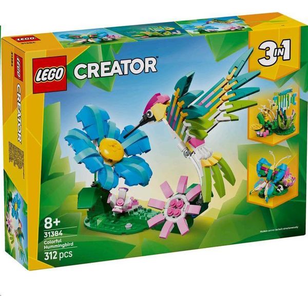 Lego Creator 3-In-1 Wildlife Set: Colibrì Colorato - Gioco Di Modellazione E Costruzione Di Animali - Set Di Costruzioni Con 3 Opzioni Di Costruzione: Colibrì, Farfalla O Pesce - Regalo Creativo Per Bambini - 31384-image