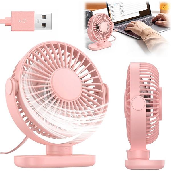 Ventilatore Usb Mini Ventilatore Da Tavolo Silenzioso Topk K62C Rosa-image