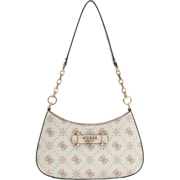 Borse Guess Borsa A Mano In Ecopelle Carrie Logo Top Zip Borsa A Spalla Logo Vaniglia-image