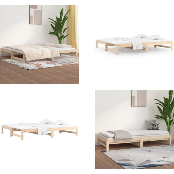 Vidaxl Letto Da Giorno Allungabile 2X(90X190) Cm In Pino Massiccio - Letto Da Giorno - Letti Da Giorno - Divano Letto - Letto Per Ospiti-image