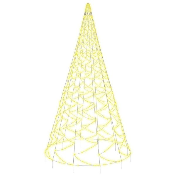 Vidaxl Albero Di Natale A Led Per Pennone Bianco Caldo 3000 Led 800 Cm-image