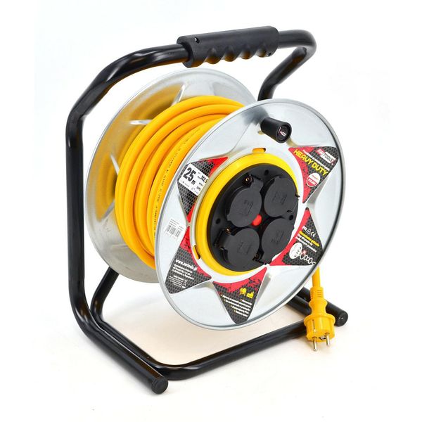 Awtools Cavo Di Prolunga Per Fusti Metallici Giallo Pesante 30M 3X2,5 Mm 16A / 3680W / Ip44 Neoprene-image