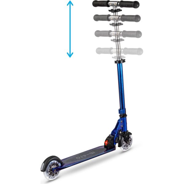 Micro Scooter Led Pearl Blue Purple - Manubrio Regolabile In Altezza - 2 Ruote-image