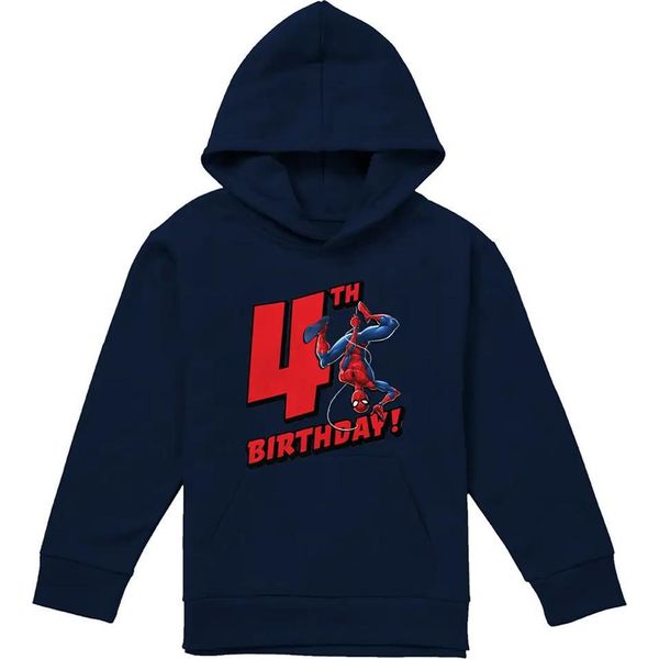 Spider-Man - Felpa Con Cappuccio Per Bambini Per Il 4° Compleanno TV24226 (152-158) (Navy)-image