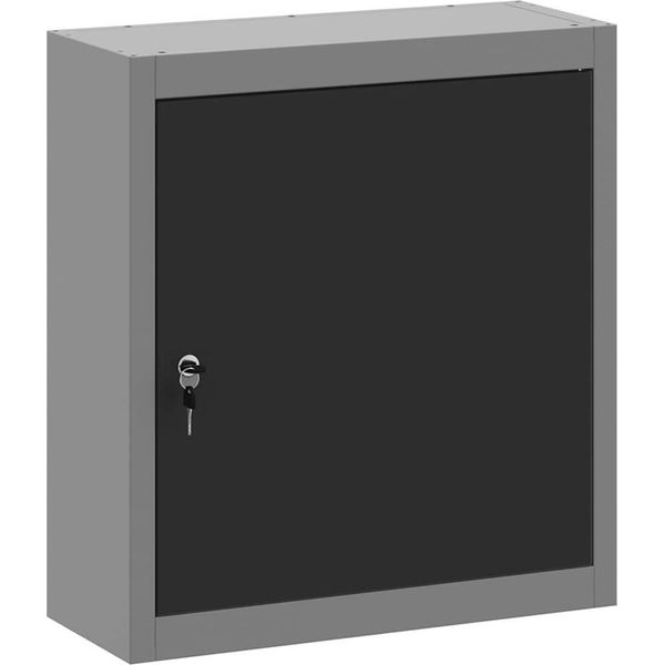 Vidaxl Armadio Per Attrezzi Con Ripiano Nero E Grigio 50 X 20 X 55 Cm-image