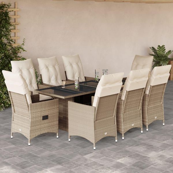 Stabli MöBel Set Di Mobili Da Giardino Set Di Mobili Da Balcone 9 Pezzi Con Cuscini Beige Poly Rattan - Set Di Mobili Da Giardino CC5576333 5Parcel-image