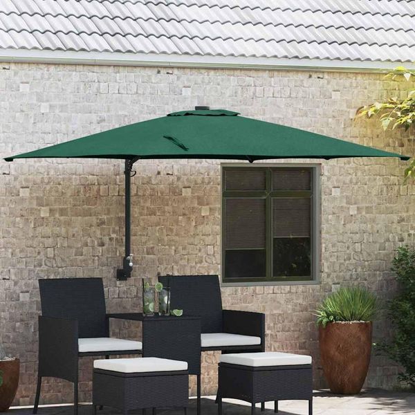 Pratico Ombrellone Da Giardino Verde E Nero 248,5 X 247,5 X 160 Cm - Ombrelloni ,Mobili Di Design 2676288 1Pacco-image