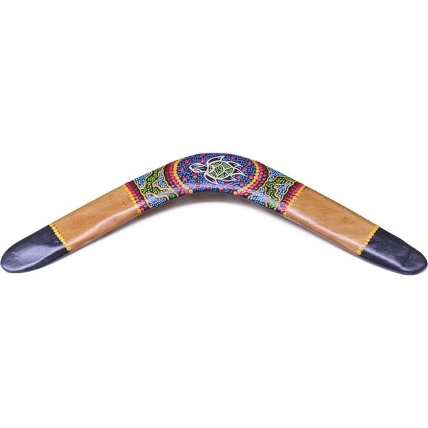 Boomerang Turtle - Grande Boomerang Di 45 Cm Con Motivo Di Tartaruga In Stile Tradizionale Aborigeno-image