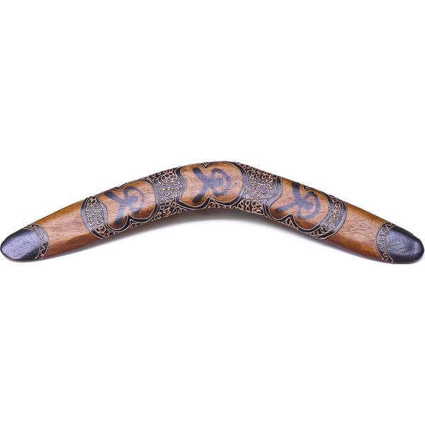 Boomerang Man 40 Cm - Boomerang In Legno Dipinto A Mano Con Simbologia Aborigena-image