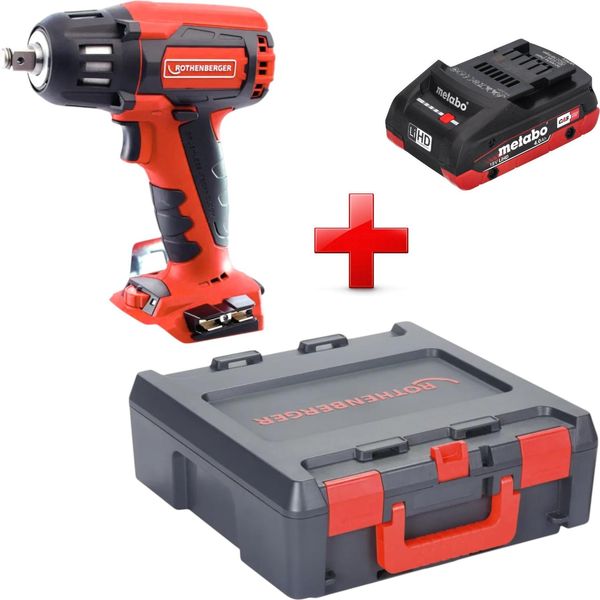 Avvitatore A Percussione Rothenberger Ro ID400 18 V 400 Nm Brushless + 1X Batteria Lihd 4,0 Ah + Rocase - Senza Caricabatteria-image