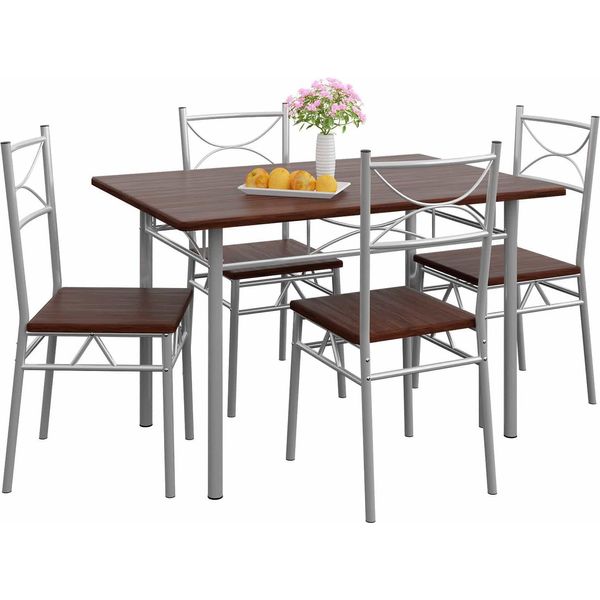 Casaria® Gruppo Di Sedute Paul Set 5 Pezzi Tavolo Da Pranzo Con 4 Sedie Set Di Mobili Per Sala Cucina Soggiorno Salotto Set Da Pranzo Tavoli Sedia-image