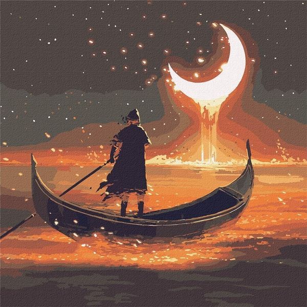 Pittura Per Numeri - In Viaggio Verso La Luna 50X50-image