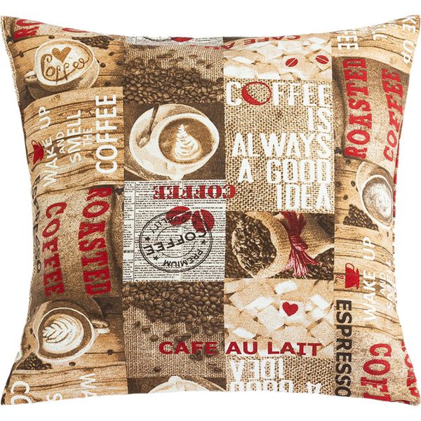 Cuscino Ema - 45X45 Cm - Marrone,Rosso-image