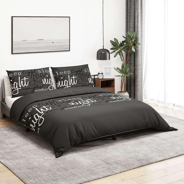 Pratico Set Di Biancheria Da Letto Nero 260X240 Cm In Cotone - Biancheria Da Letto ,Arredamento Di Design 6261664 1Pacco-image