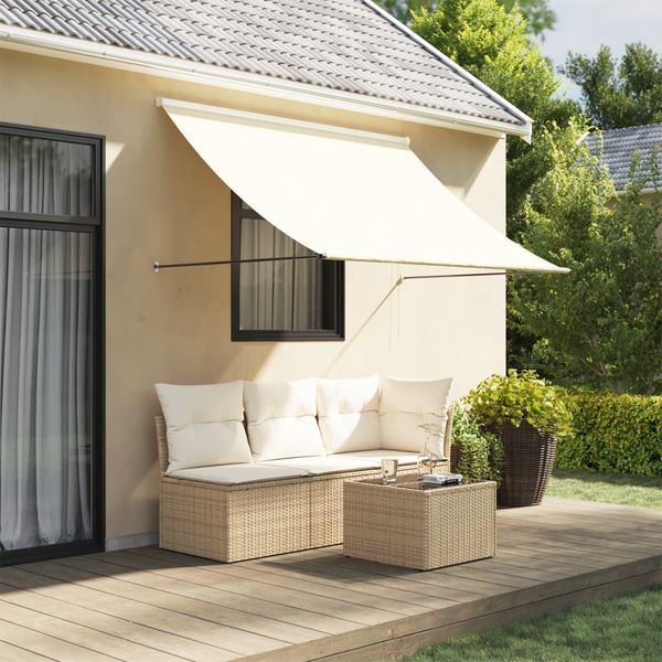 Maison Exclusive - Tenda Da Sole Retrattile Crema 200X150 Cm Tessuto E Acciaio-image