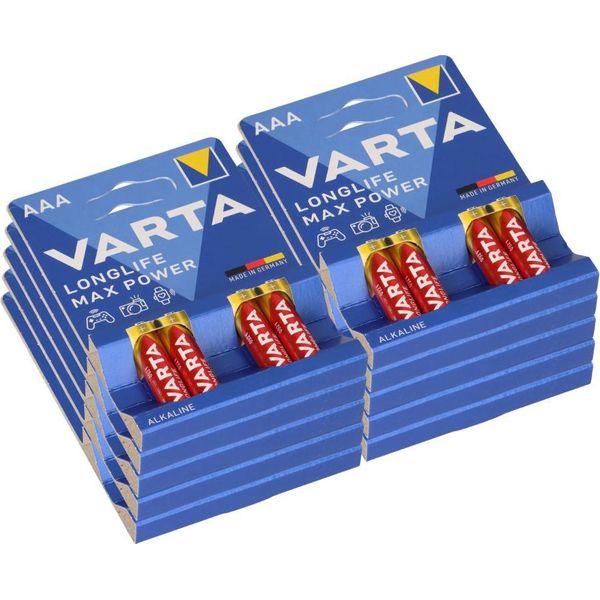 40X Varta 4703 Longlife Max Power Micro Batterie Aaa (10X 4Er Blister)-image