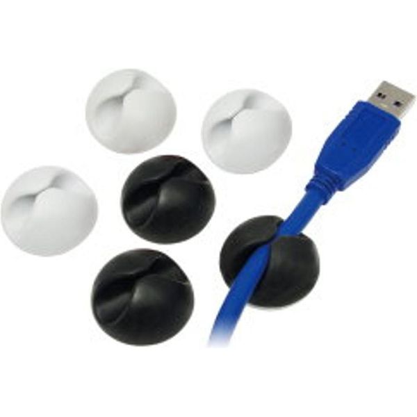 Logilink KAB0009 Clip Per Cavi Logilink, Autoadesiva, In Bianco E Nero-image