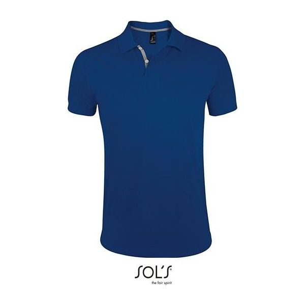 Sols 00574 | Polo Da Uomo Portland - Colore: Ultramarino/Grigio (Tinta Unita) - Taglia: M-image
