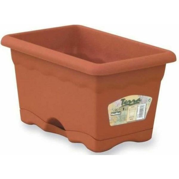 Fioriera In Terracotta Con Sottovaso Integrato 50X20Cm-image