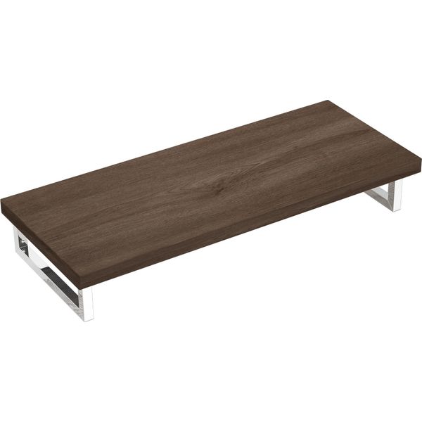 Doporro Mensola Sospesa Porta Lavabo 50X120 Cm In Legno Marrone, Consolle Da Parete Per Lavabo Da Appoggio, Mobile Da Bagno Con Staffe Platte01-image