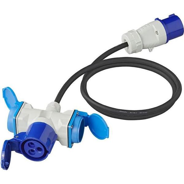 Cavo Adattatore 150Cm 3X1,5Mm² Da Spina Cee A 2Xschuko + 1Xpresa Cee-image