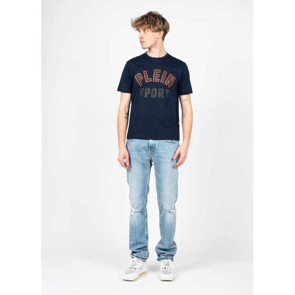 Plein Sport T-Shirt Da Uomo In Tessuto Blu SF9608 - Taglia: L-image