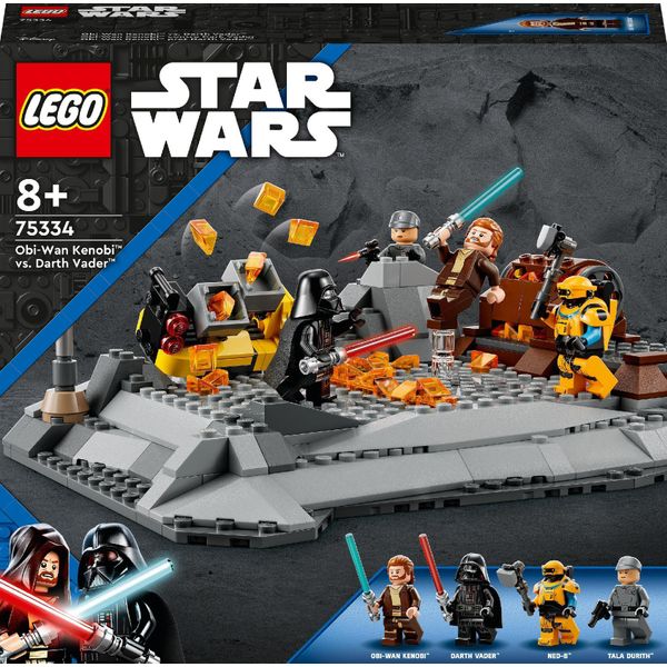Lego 75334 Star Wars Obi-Wan Kenobi Contro Darth Vader, Playset Con Piattaforme Da Duello E Minifigure, Giocattolo Costruibile Per Bambini Dagli 8 Anni In Su-image