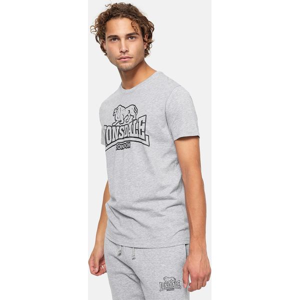 T-Shirt Uomo Regular Fit Allanfearn Marl Grigio/Nero M Lonsdale-image